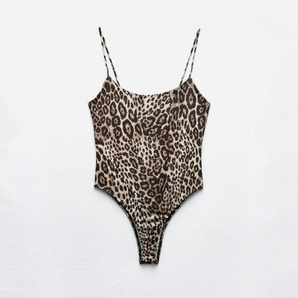 Zara Leopard Print Bodysuit - Picture 1 of 4